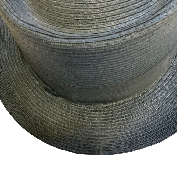 Milan Men’s Fedora Black Straw Hat Feather Meyer the Hatter New Orleans  size 7 - Picture 8 of 14